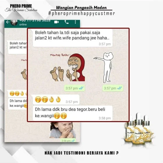 Screenshot testimoni Phero Prime Black daripada halaman produk asal Kedai Pheromone — 6