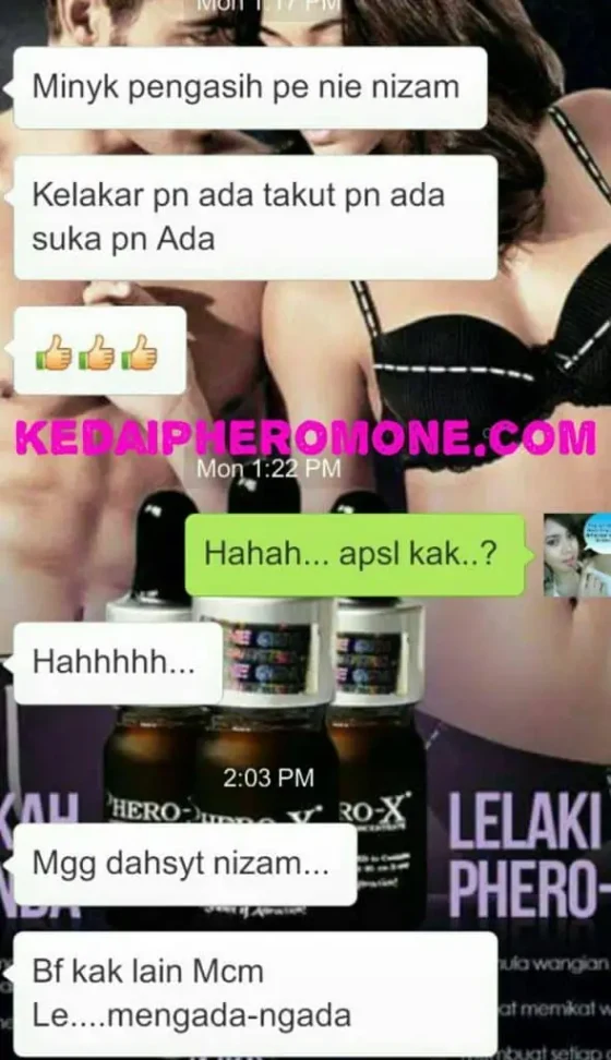 Screenshot testimoni Pherolins for her daripada halaman produk asal Kedai Pheromone — 1