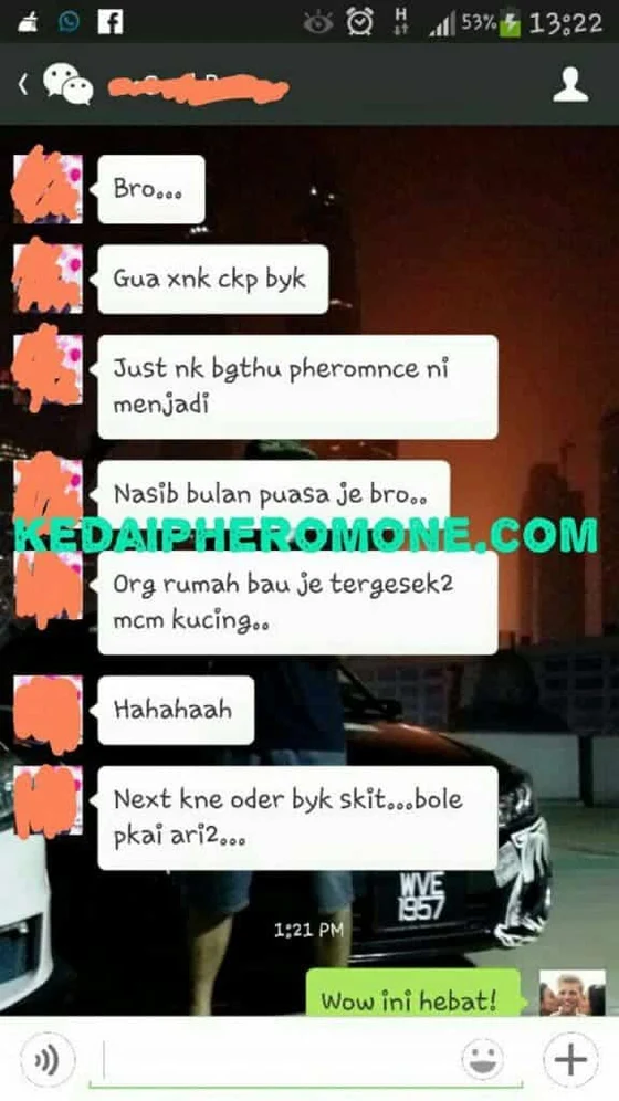 Screenshot testimoni Pheromances Pheromone daripada halaman produk asal Kedai Pheromone — 2