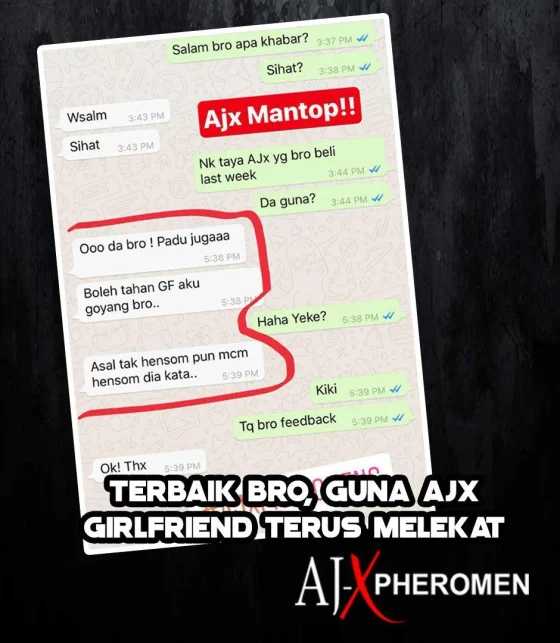 Screenshot testimoni AJX Pheromen daripada halaman produk asal Kedai Pheromone — 1