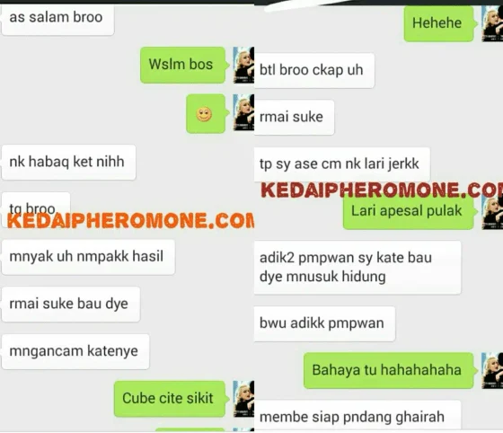 Screenshot testimoni Phero-X Pheromone daripada halaman produk asal Kedai Pheromone — 1