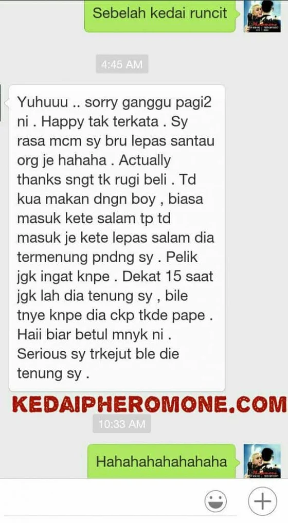 Screenshot testimoni Pherolins for her daripada halaman produk asal Kedai Pheromone — 2