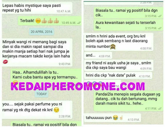 Screenshot testimoni Mystique Switzerland daripada halaman produk asal Kedai Pheromone — 2
