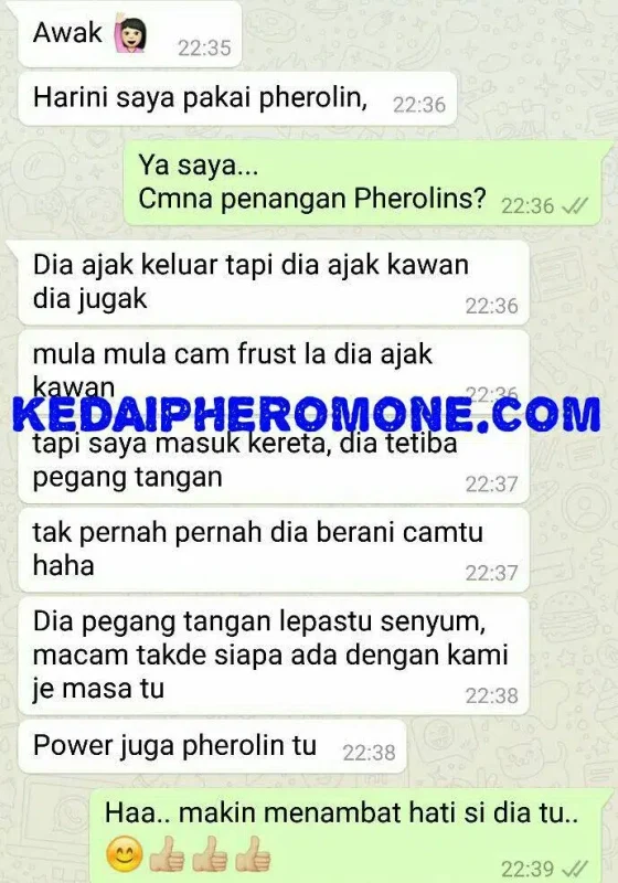 Screenshot testimoni Pherolins for her daripada halaman produk asal Kedai Pheromone — 3