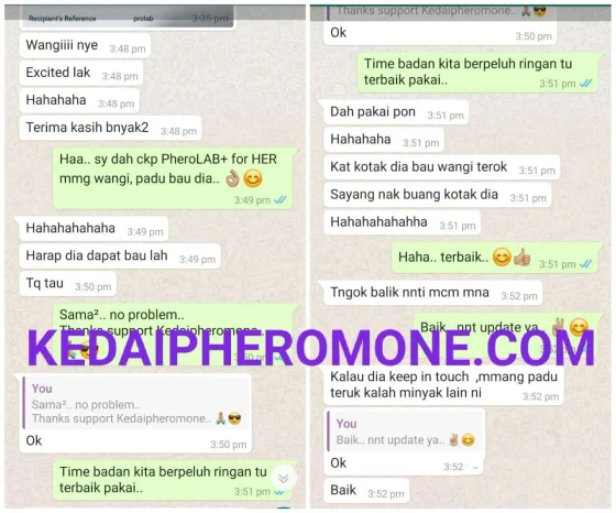 Screenshot testimoni Pherolab For Her daripada halaman produk asal Kedai Pheromone — 2