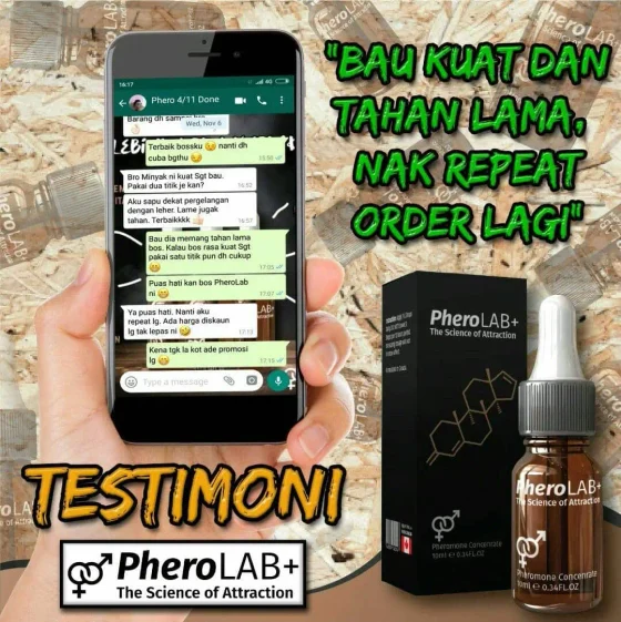 Screenshot testimoni Pherolab+ Pheromone daripada halaman produk asal Kedai Pheromone — 2